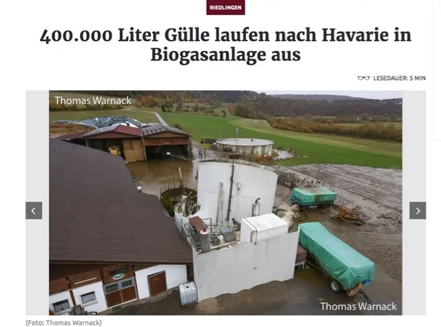 1b5820a525ffeee4efdda25f244412c896b6258e So berichtet die «Schwäbische Zeitung» über die Havarie. (Bild Screenshot schwaebische.de)