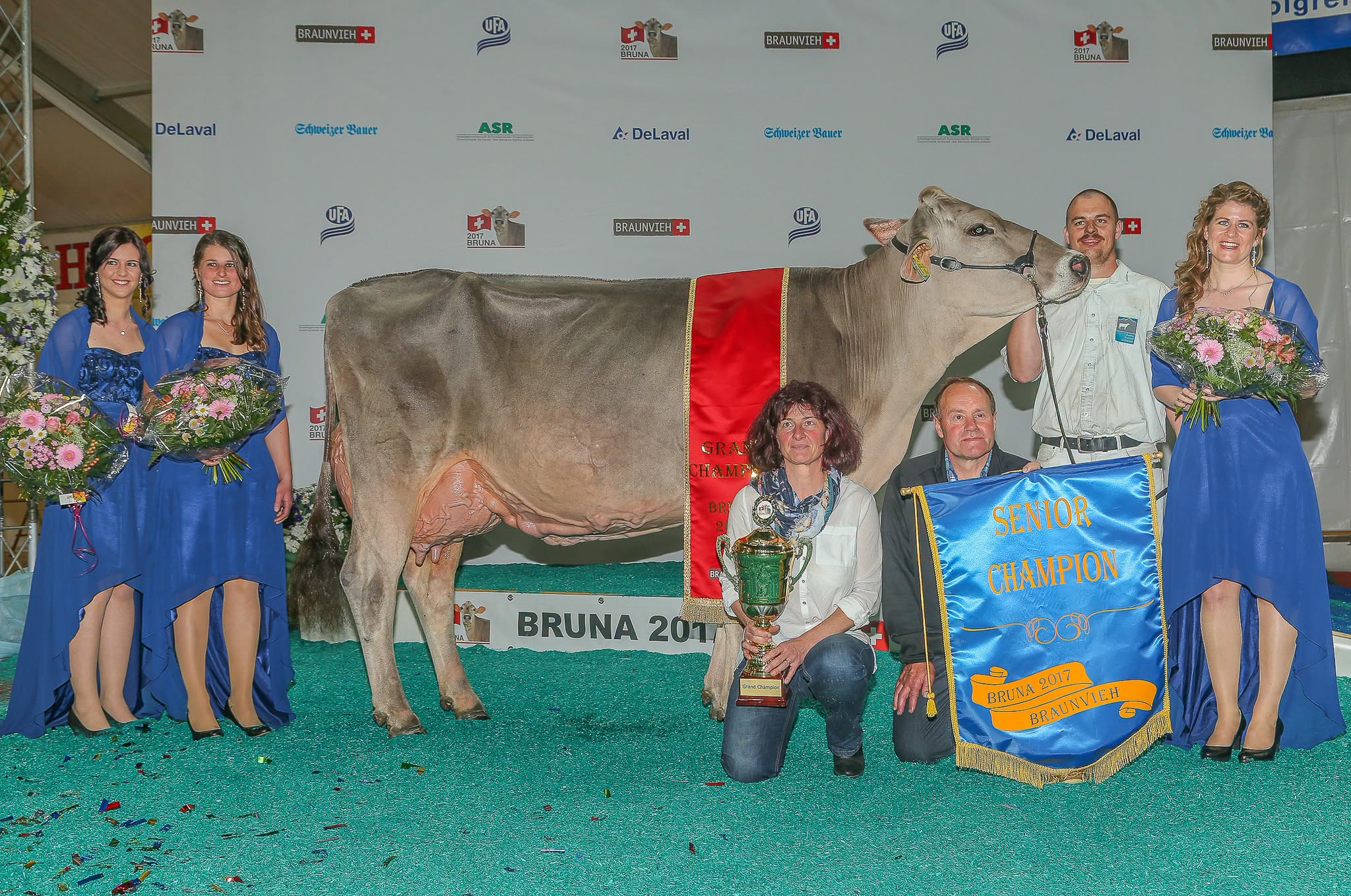 Mit Elisa durften Andrea und Adrian Arpagaus aus Falera GR viele Schauerfolge feiern, 2017 wurde die Jongleur-Tochter sogar Bruna-Grand-Champion.