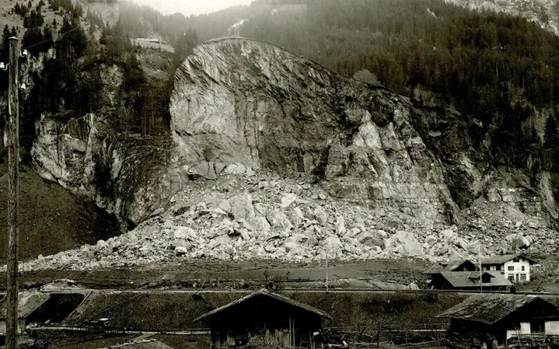 Mitholz: «In der Fluh» nach der Explosion 1947. (Bild VBS)