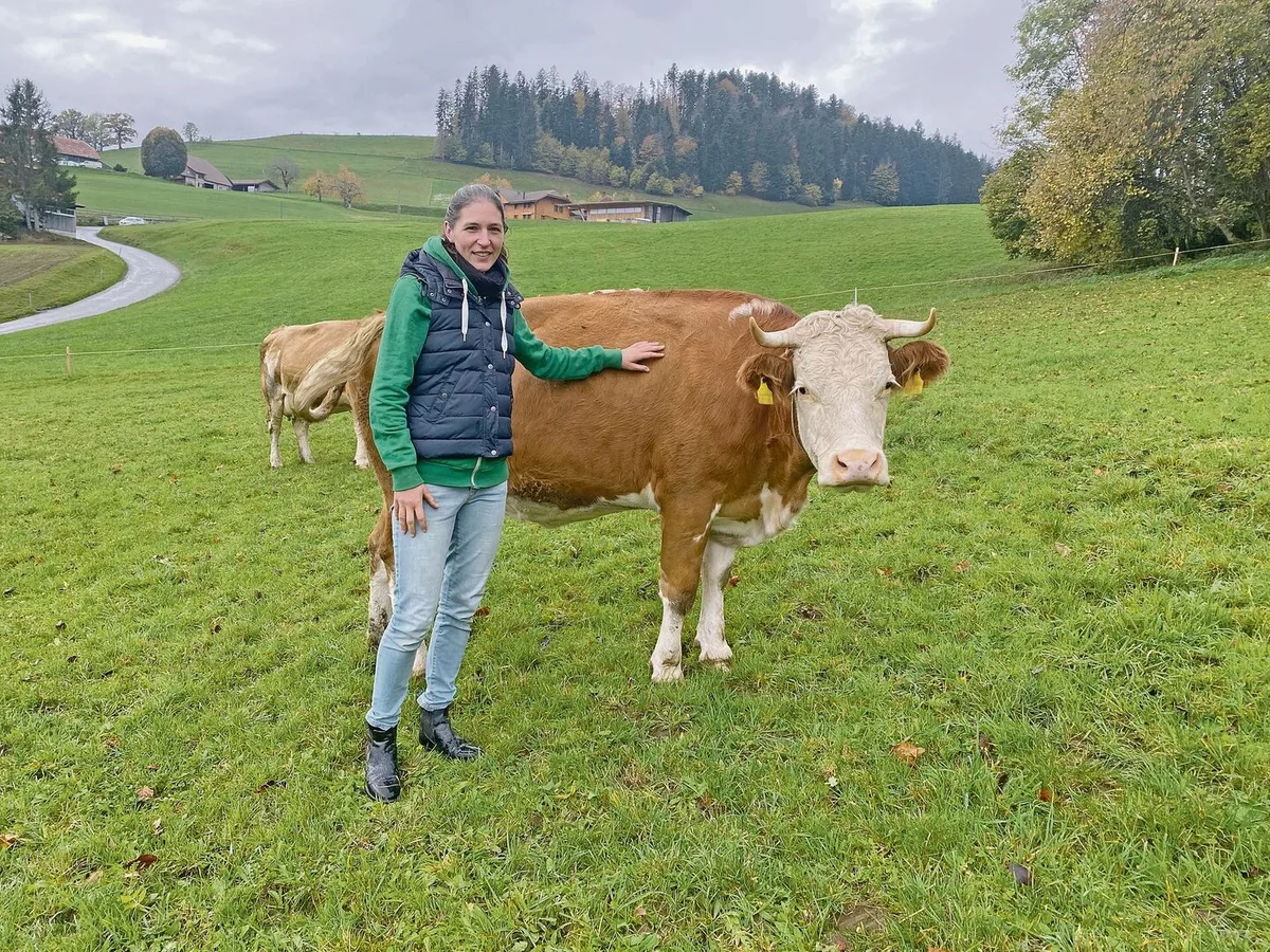 a05d1041a81599e17209d2edf7bc4c683751afd5196fb4744f23c4bf3c083d05 Zum Hof gehören derzeit neun Milchkühe, die meisten davon Simmentaler. «Wir sind keine besonders züchteraffine Familie», sagt Dora Fuhrer. Die Biomilch geht in die Käserei Noflen.