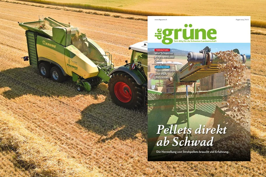 «die grüne» im August 2025 – Pellets direkt ab Schwad