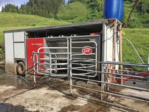 Welche Herausforderungen bringt ein Melkroboter, wie hier bei Beat Betschart, auf der Alp mit sich? Tiziano Ziliani von Lely erklärt.