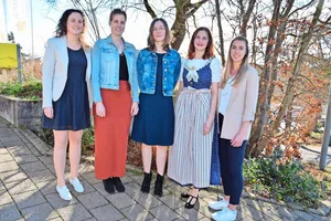 St. Gallerinnen: Sonja Keller aus Gossau, Sandra Hüppi aus Rüeterswil, Gisela Knellwolf aus Thal, Corina Kempter-Loser aus Oberbüren und Katja Bachofen aus Oberhelfenschwil (v.l.n.r.).