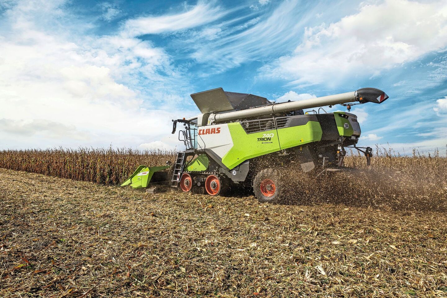 Mit dem Trion 740 erweitert Claas sein Mähdrescherangebot mit Hybridmaschinen in der mittleren Leistungsklasse.Bild: zVg