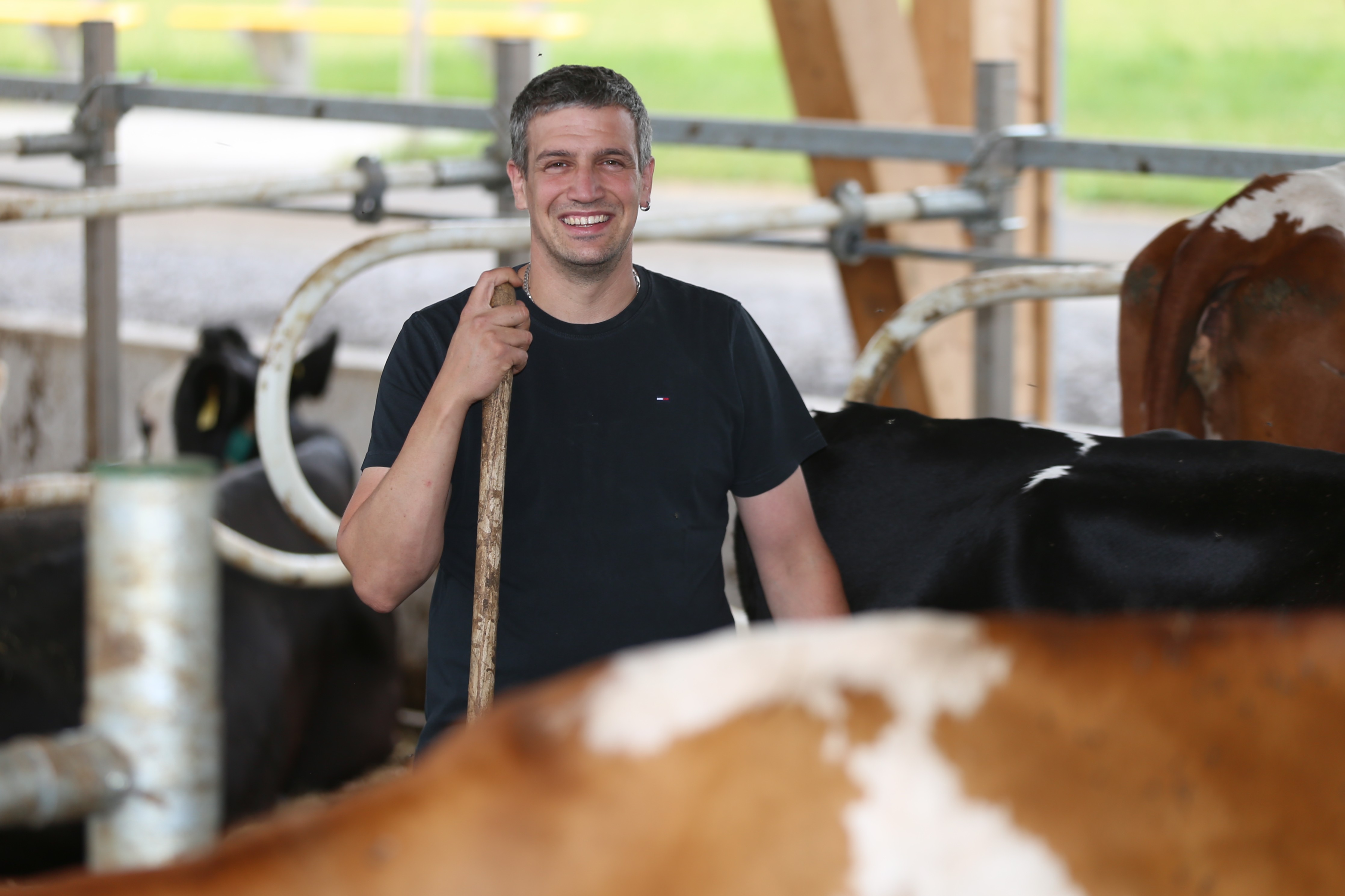 Rund 60 Kühe stehen im Stall vom Zuger Bauernpräsident Martin Merz. Er ist überzeugt, dass sich die Schweizer Milchwirtschaft langfristig wieder positiv entwickelt.
