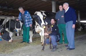 Drei Generationen der Familie Birrer: Franz Junior, Simon, Elias und Franz Birrer Senior mit ihren Tieren. (Bilder zVg)