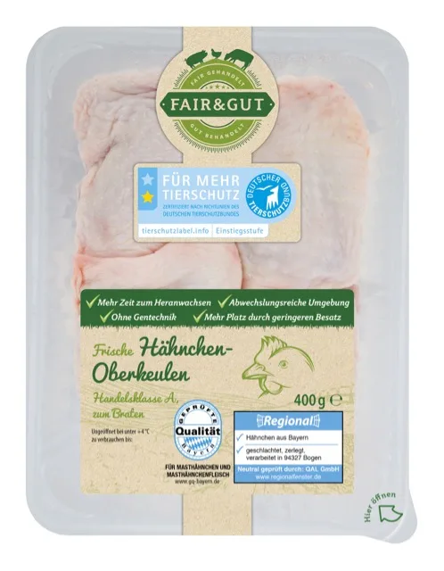 04b6a2d315890a847e72082e721e3160ffff88f8 Unter dem neuen Markennamen "Fair & gut" werden als erstes sechs Geflügelfleischprodukte verkauft. (Bild Aldi)