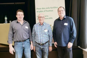 Die neuen Ehrenmitglieder Heiri Schmid und Willi Zollinger sowie der Neuzugang im SVLT-Vorstand Christian Kuhn (v. l. n. r.).