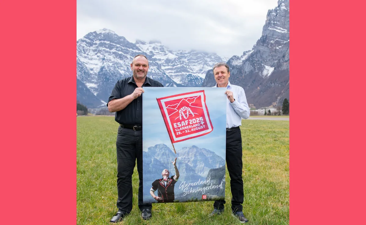 So sieht das Festplakat fürs ESAF 2025 im Glarnerland aus