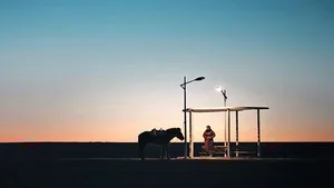 Eine Haltestelle mitten im Nirgendwo.
