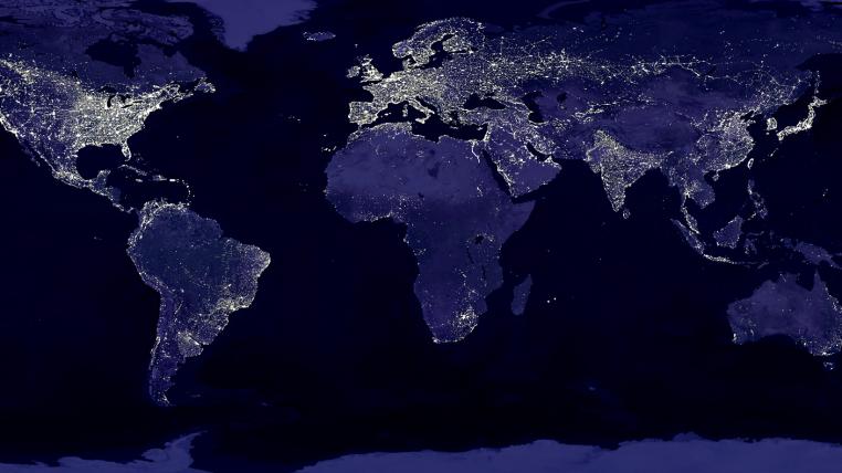 Erde in der Nacht von oben