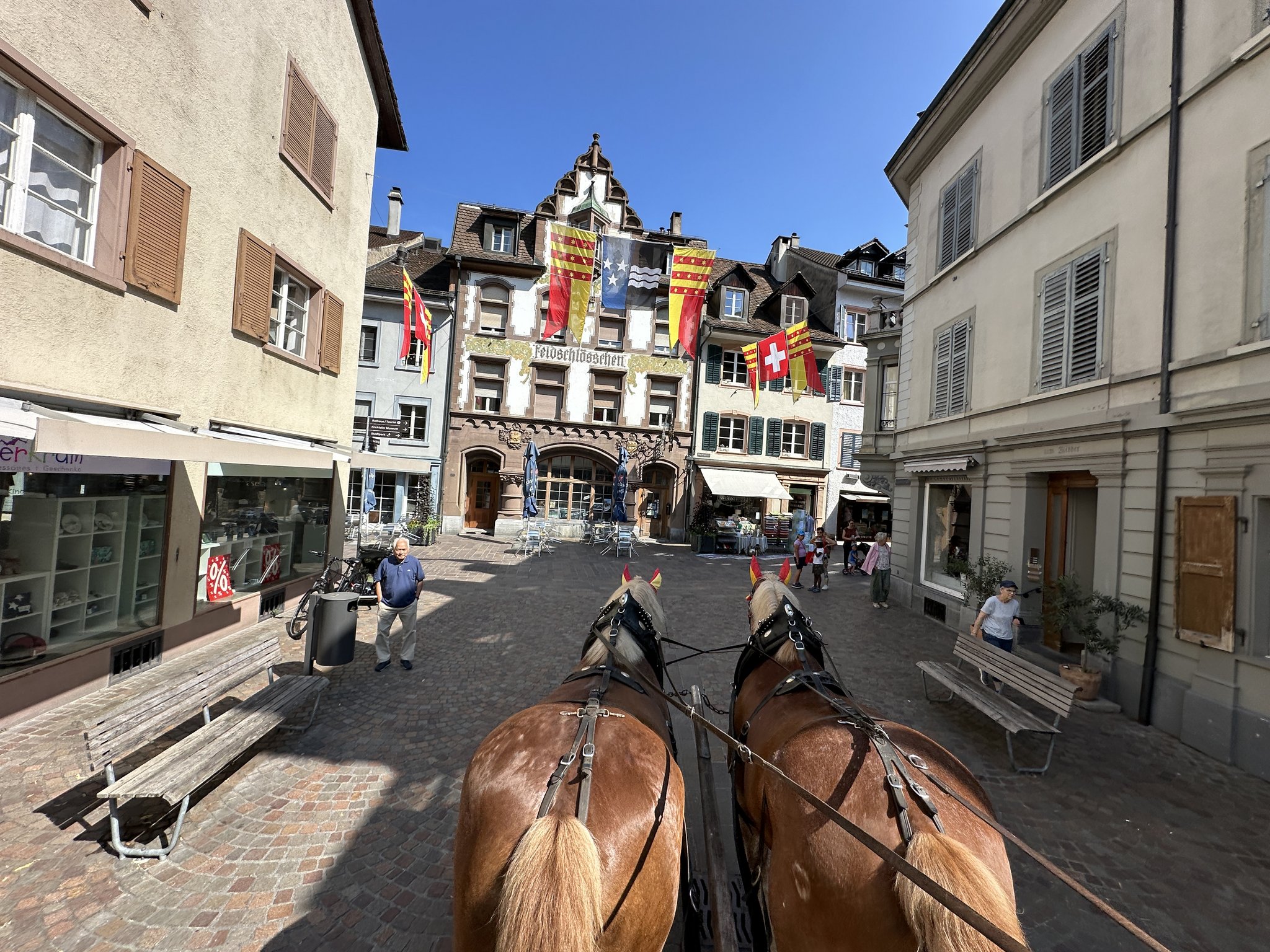 Mit den Brauereipferden auf Bier-Tour in Rheinfelden (AG)