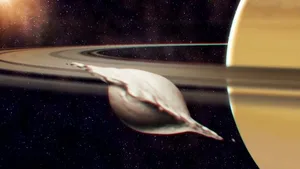 Die Ravioliform des Saturnmonds Atlas kam bei der Kollision und Verschmelzung zweier gleich grosser Körper zustande.