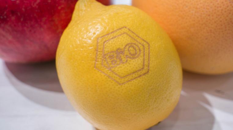 Zitrone mit Laser-Branding