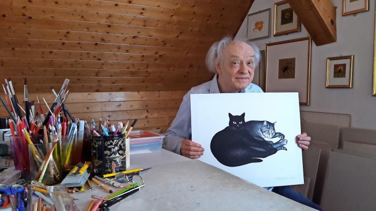 Katzen haben es Hans Rüttimann in seinem künstlerischen Schaffen besonders angetan.