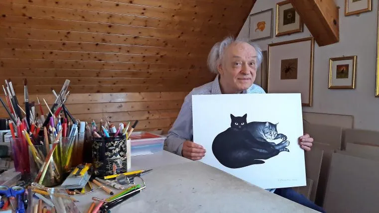 a0b07541e27dbff6a97f2e34b729425789971886 Katzen haben es Hans Rüttimann in seinem künstlerischen Schaffen besonders angetan.