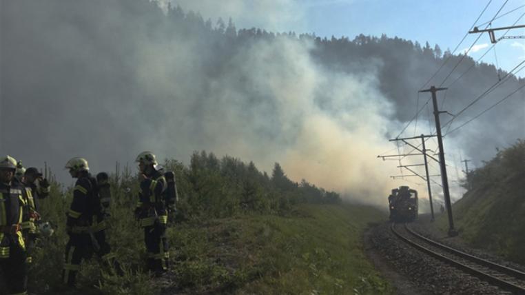 Brand in der Vorderrheinschlucht