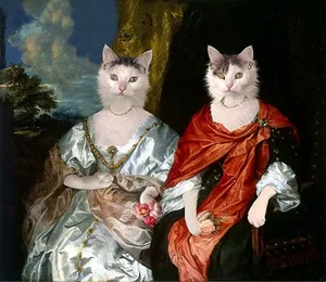 Es muss nicht immer ein Hund sein, wie diese Neuversion eines Gemäldes von Anthony Van Dyck zeigt.