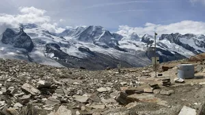 Permafrost-Messstationen auf dem Stockhorn-Plateau oberhalb Zermatt VS auf 3400 Meter über Meer.