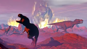 Dinosaurier: Meteoriteneinschläge sorgten zuerst für Ausbreitung – und löschten die Art schliesslich aus.