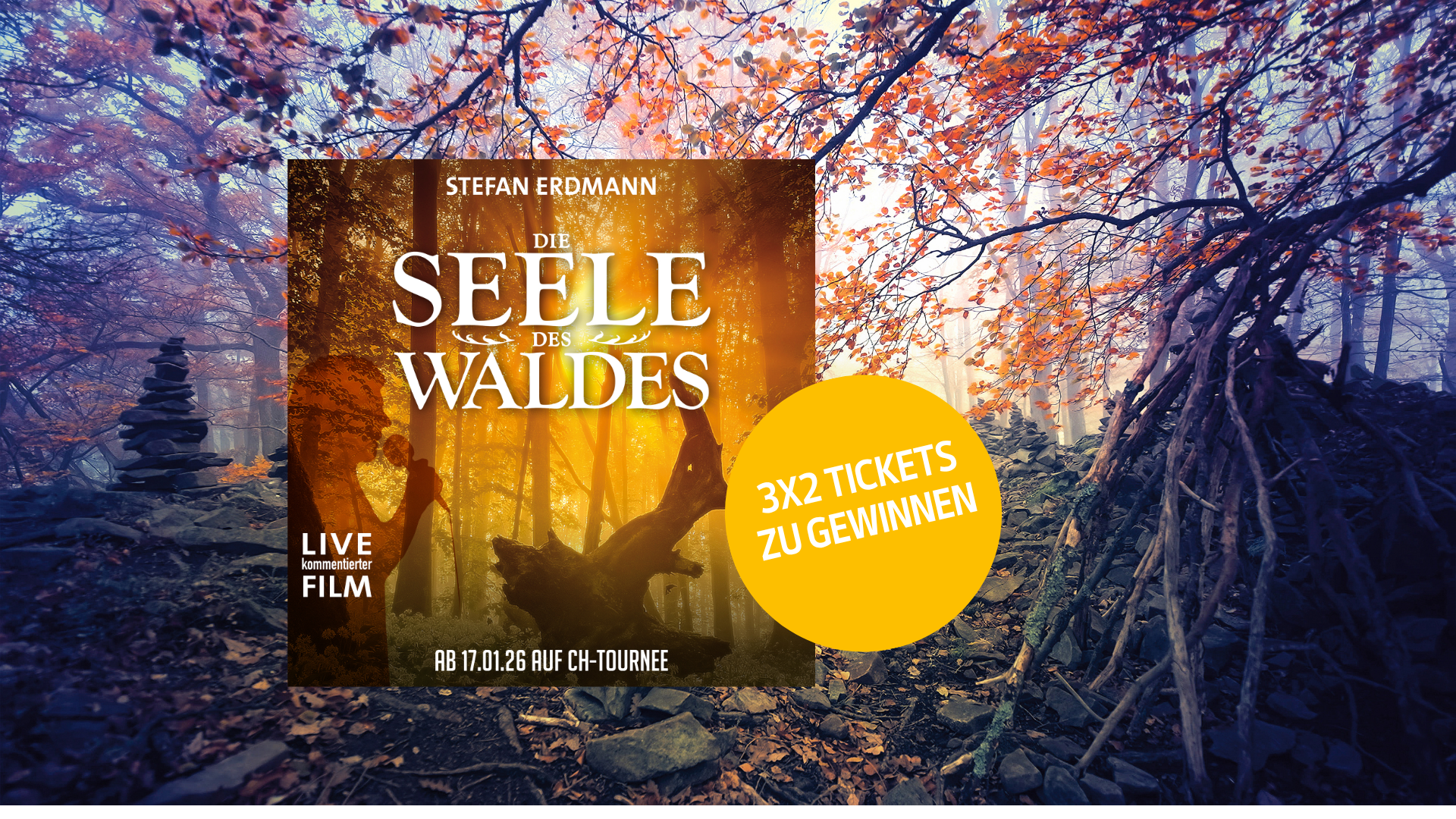 Gewinne Sie 3x2 Tickets für die Präsentation «Die Seele des Waldes»