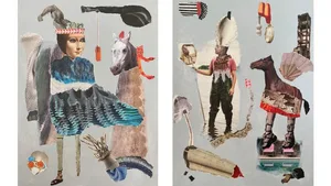 Die Pferde-Collagen von Tamara Krieger lassen den Betrachtern viel Raum für Interpretationen. Hier zu sehen die Kreationen «Galopp mit Pferd» und «Gaul mit Aussicht». Weitere sehen Sie in dieser Bildergalerie.